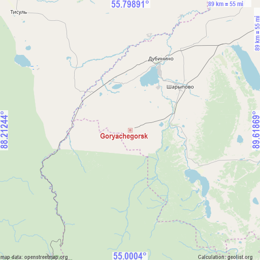 Goryachegorsk on map