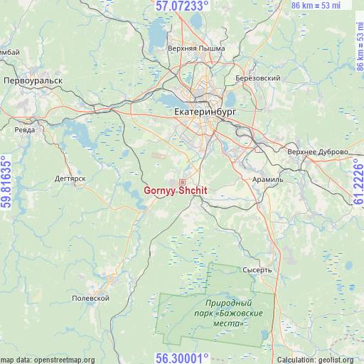 Gornyy Shchit on map