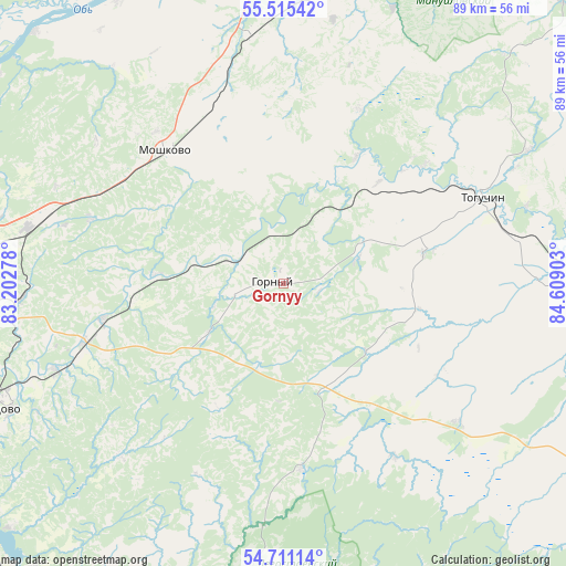 Gornyy on map