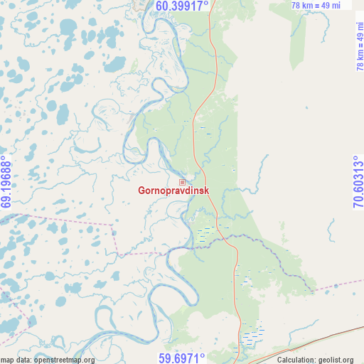 Gornopravdinsk on map