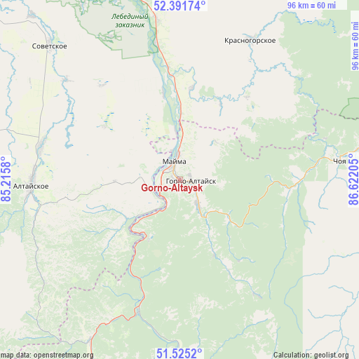 Gorno-Altaysk on map