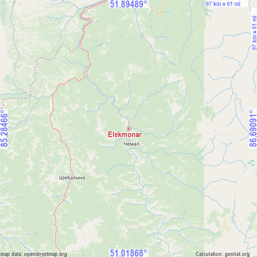 Elekmonar on map