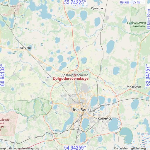 Dolgoderevenskoye on map
