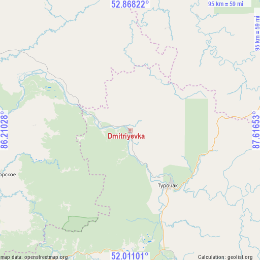 Dmitriyevka on map