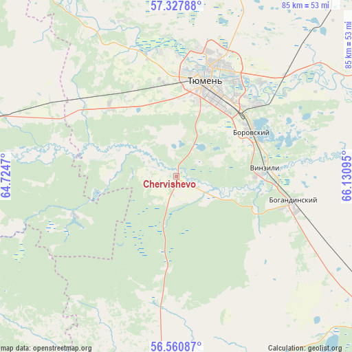 Chervishevo on map