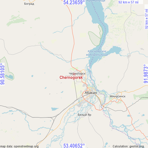 Chernogorsk on map