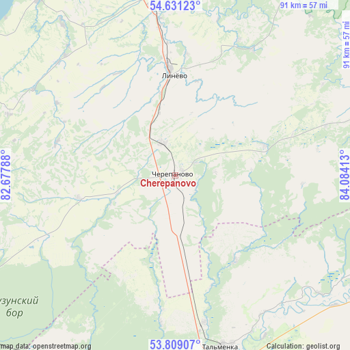 Cherepanovo on map