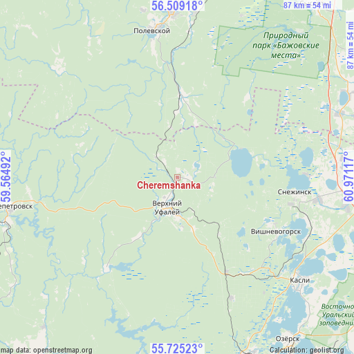 Cheremshanka on map
