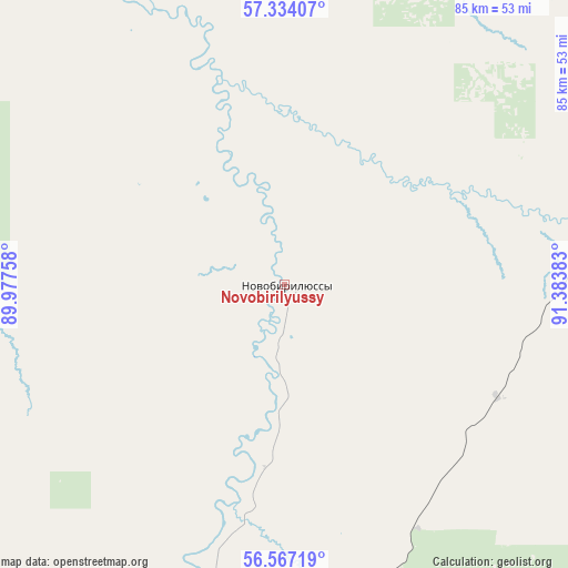 Novobirilyussy on map