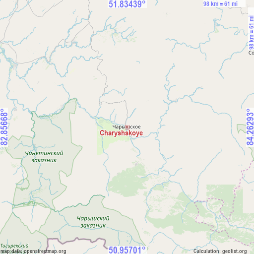 Charyshskoye on map