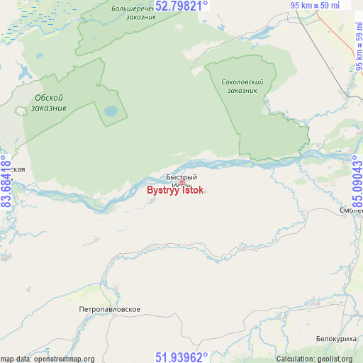Bystryy Istok on map