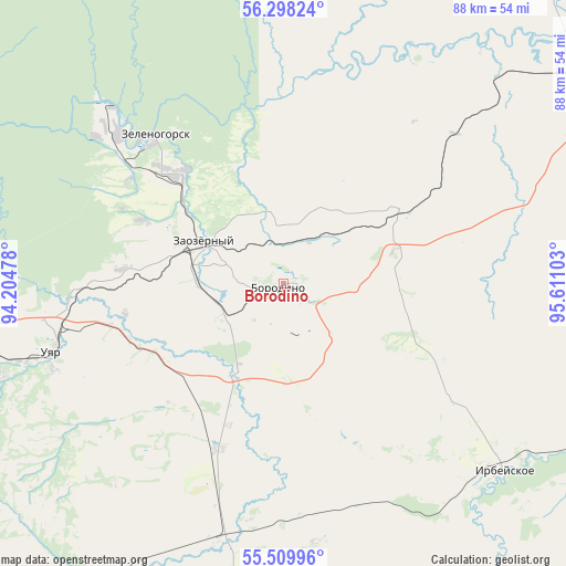 Borodino on map