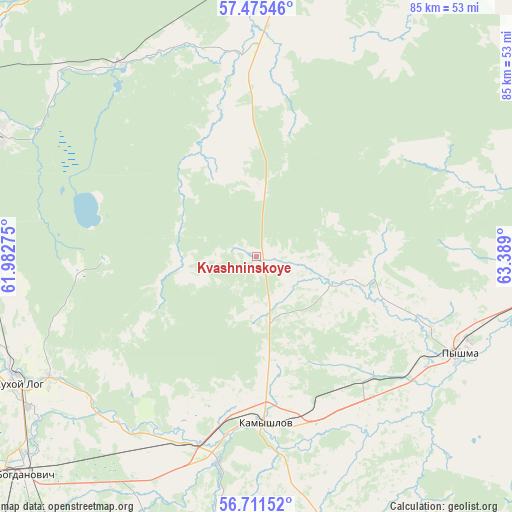 Kvashninskoye on map