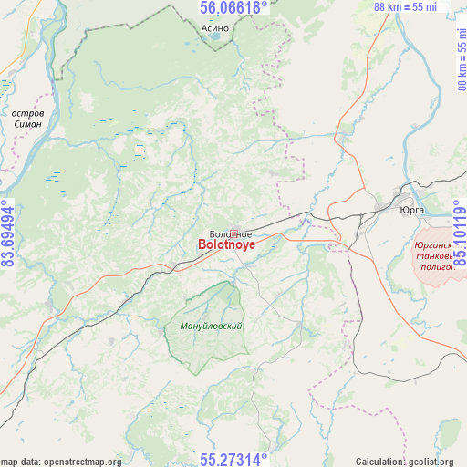 Bolotnoye on map