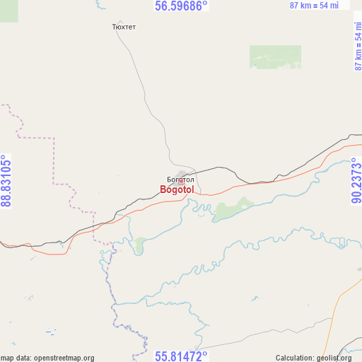 Bogotol on map