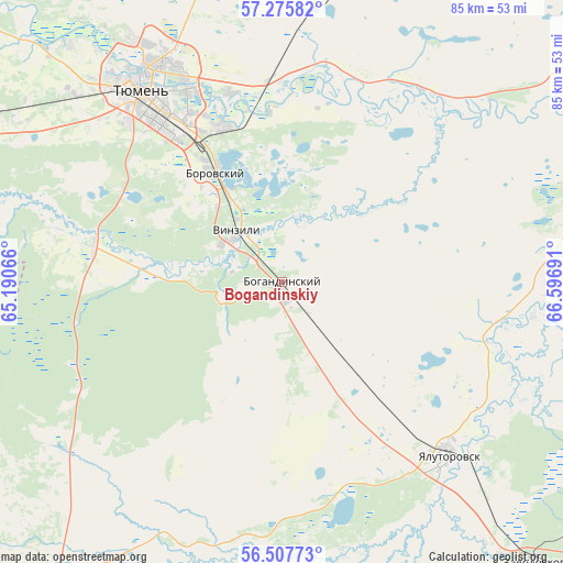 Bogandinskiy on map