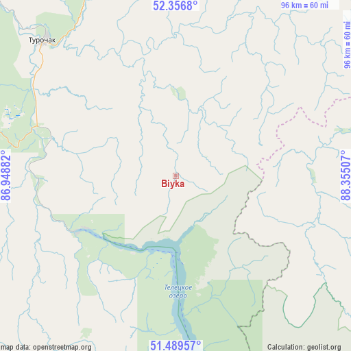 Biyka on map