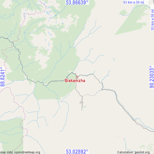 Biskamzha on map