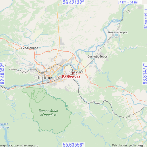 Berëzovka on map