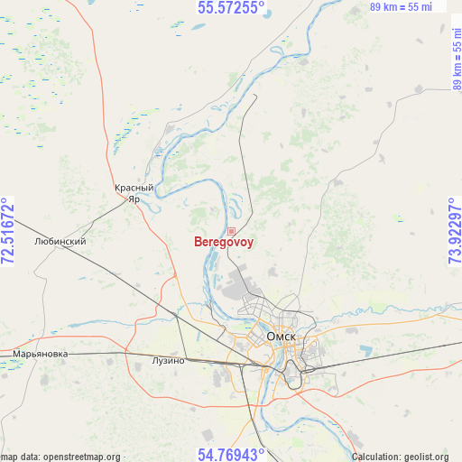 Beregovoy on map