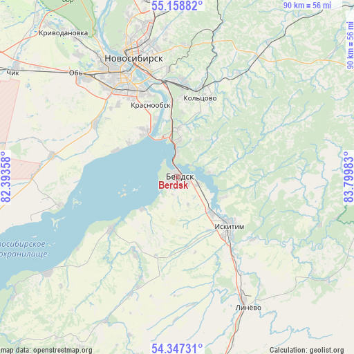 Berdsk on map