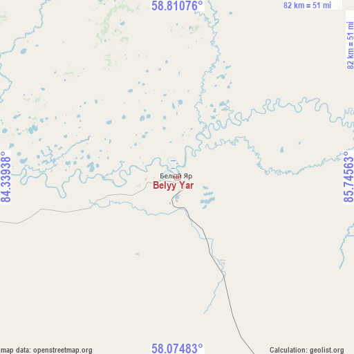 Belyy Yar on map