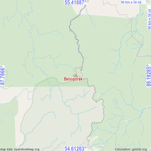 Belogorsk on map