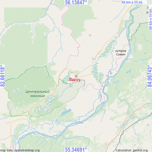 Bazoy on map