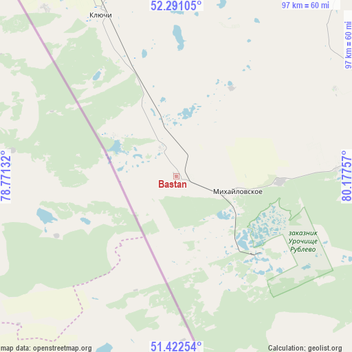 Bastan on map