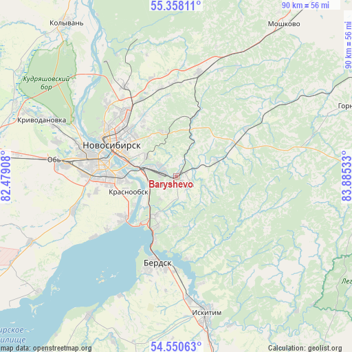 Baryshevo on map