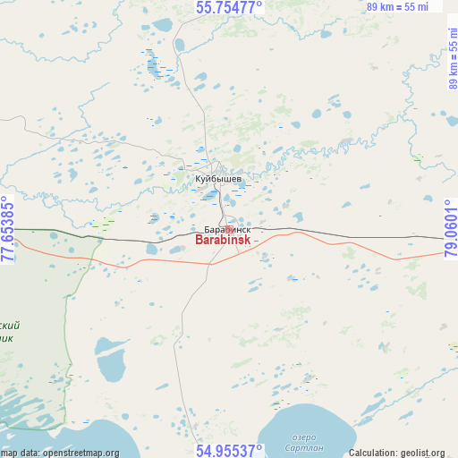 Barabinsk on map