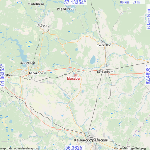 Baraba on map