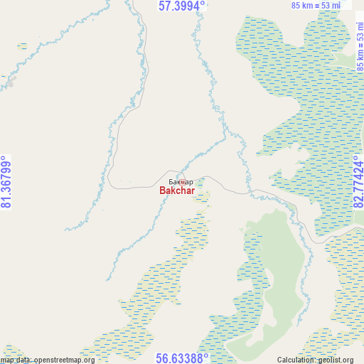 Bakchar on map