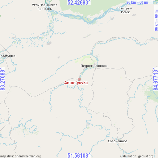 Anton’yevka on map