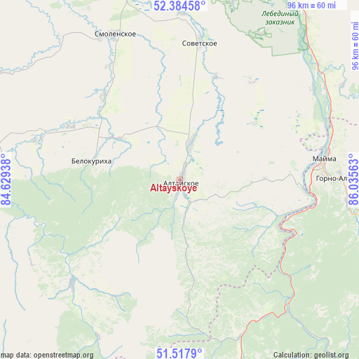 Altayskoye on map