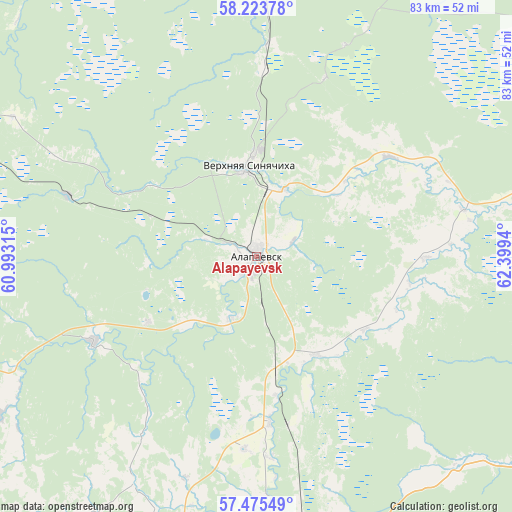 Alapayevsk on map