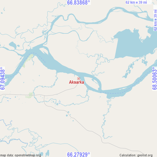 Aksarka on map