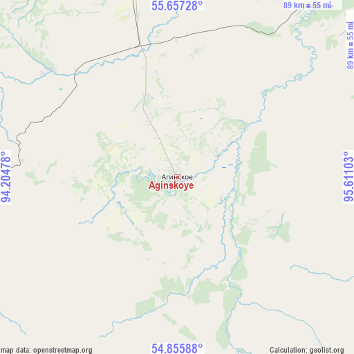 Aginskoye on map