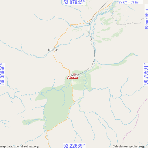 Abaza on map