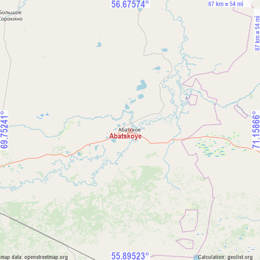Abatskoye on map