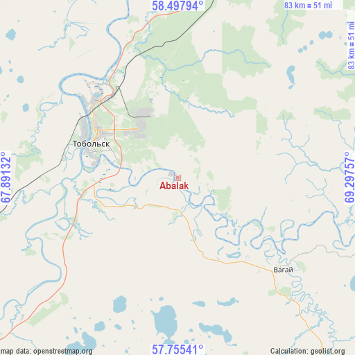 Abalak on map