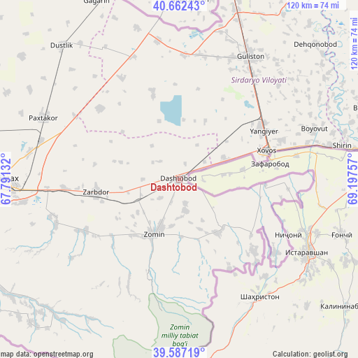Dashtobod on map