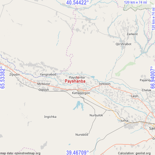 Payshanba on map