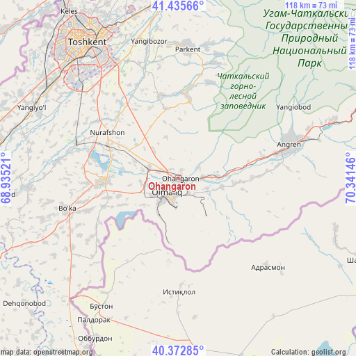 Ohangaron on map