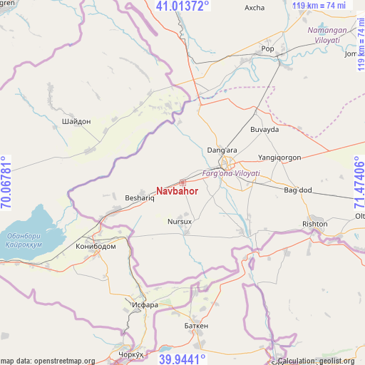 Navbahor on map