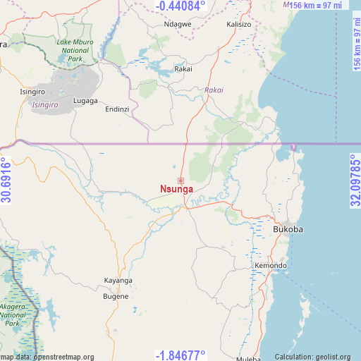 Nsunga on map