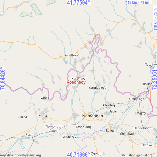 Kosonsoy on map