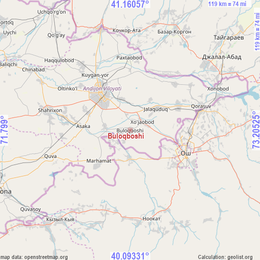 Buloqboshi on map