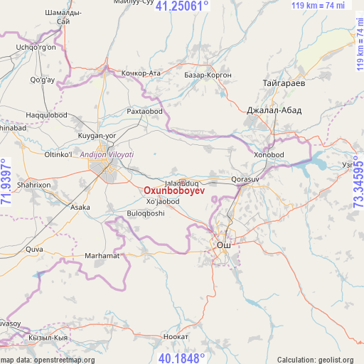 Oxunboboyev on map