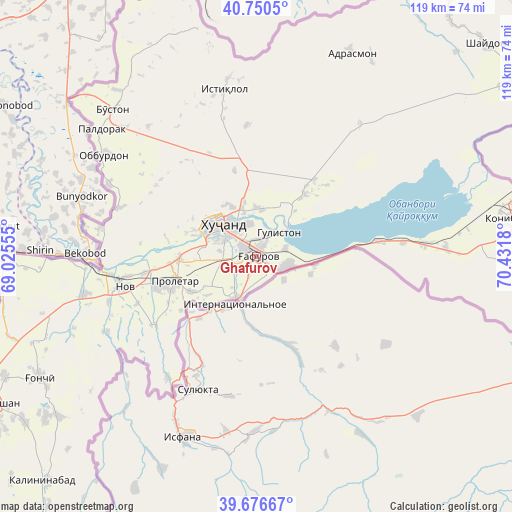 Ghafurov on map